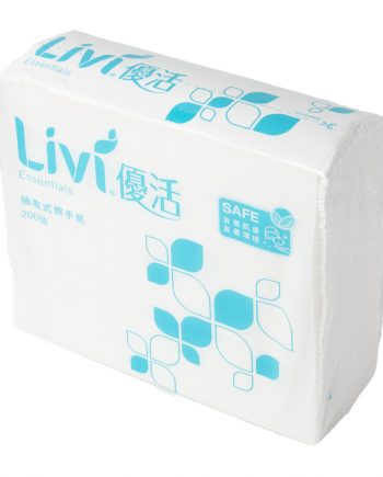 【Livi 優活】抽取式擦手紙巾（200 抽 × 20 包 / 箱）