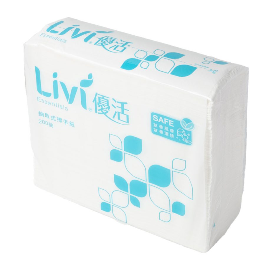 【Livi 優活】抽取式擦手紙巾（200 抽 × 20 包 / 箱）