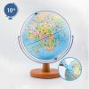 【SkyGlobe】10 吋國旗版木質底座 / 會說話地球儀（中英文對照）