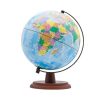 【SkyGlobe】10 吋行政藍色海洋木質底座地球儀（中英文對照）