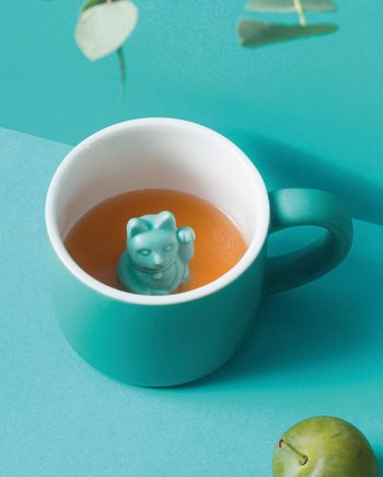 【德國 DONKEY】幸運招財貓造型彩色馬克杯 – 湖水綠色