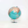 【SkyGlobe】10 吋藍綠海金陸地半圓尺底座地球儀（英文版）