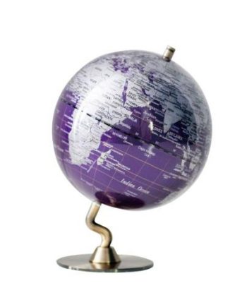 【SkyGlobe】5 吋深紫色金屬底座地球儀（英文版）