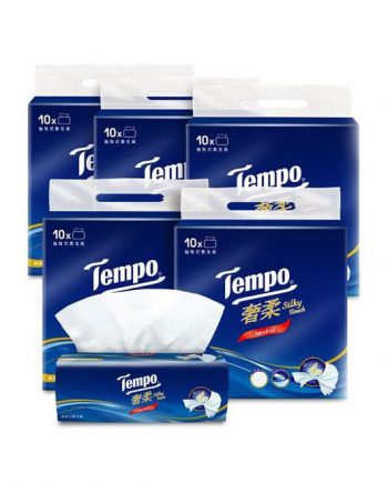 【Tempo】奢柔四層抽取式衛生紙 - 無香（80 抽 × 10 包 × 5 袋 / 箱）