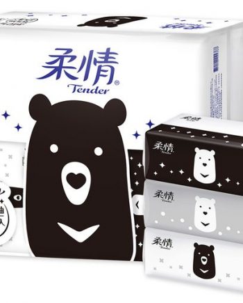 【柔情】抽取式衛生紙 - 熊熊經典款（100 抽 × 24 包 × 3 袋 / 箱）