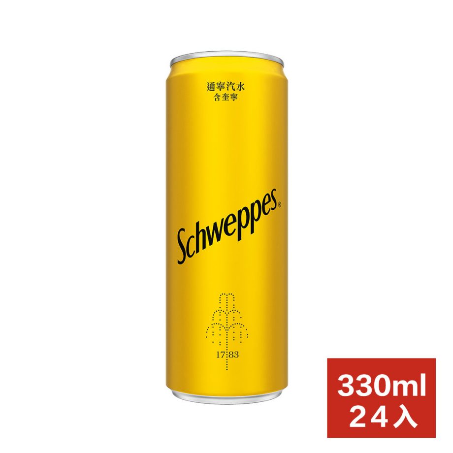 【Schweppes 舒味思】通寧汽水 - 隨行罐（330ml × 24 入 / 箱）