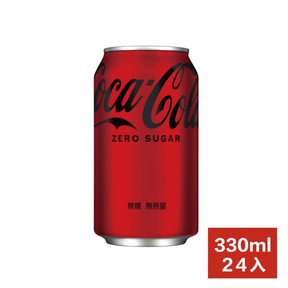 【Coca Cola 可口可樂】ZERO SUGAR 無糖零卡寶特瓶（330ml × 24 入 / 箱）