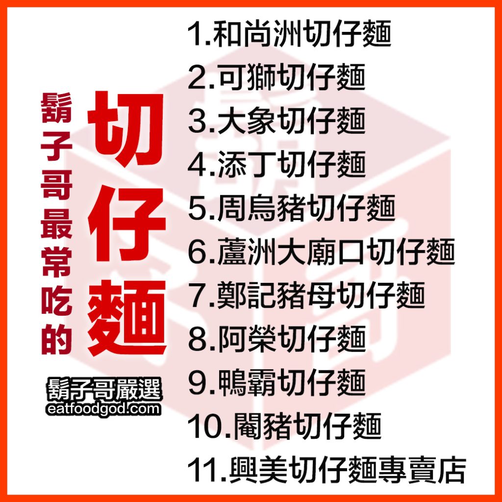 食神鬍子哥推薦的 11 家最常吃的切仔麵