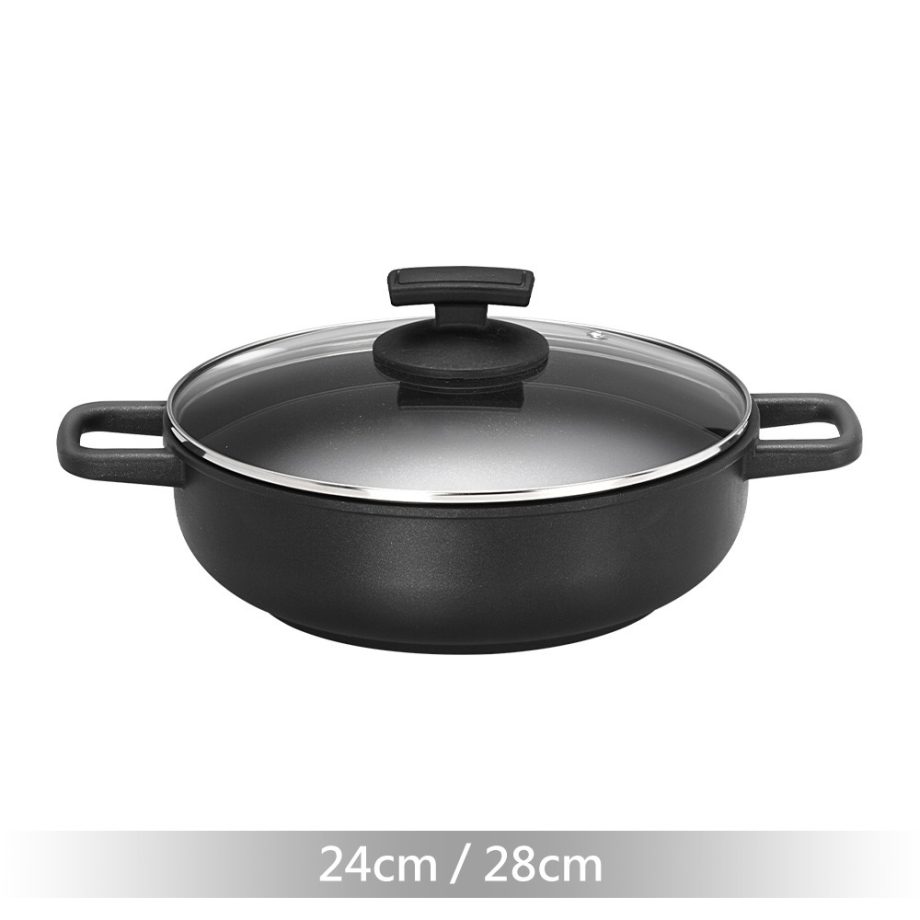 【義大利 Olympia】鑄造雙耳淺鍋(24cm、28cm) 【義大利 Olympia】鑄造雙耳淺鍋(24cm、28cm)