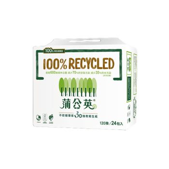 蒲公英環保三層抽取式衛生紙120抽24包3串